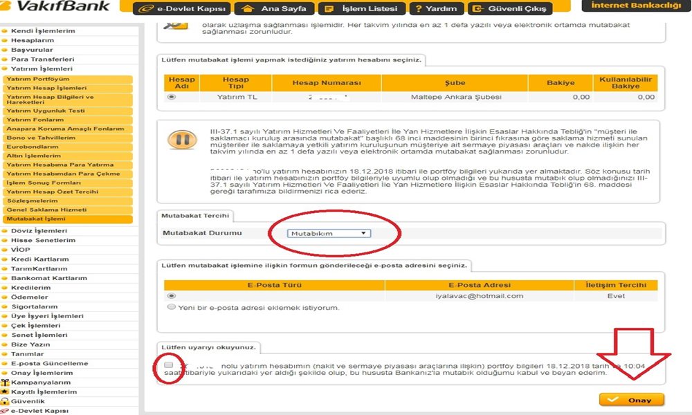 Vakıfbank mutabakat işlemleri